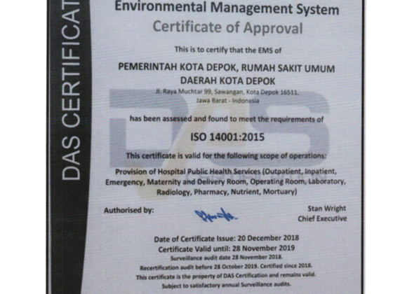 Sertifikat ISO 14001:2015