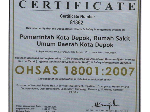 Sertifikat ISO 45001:2018