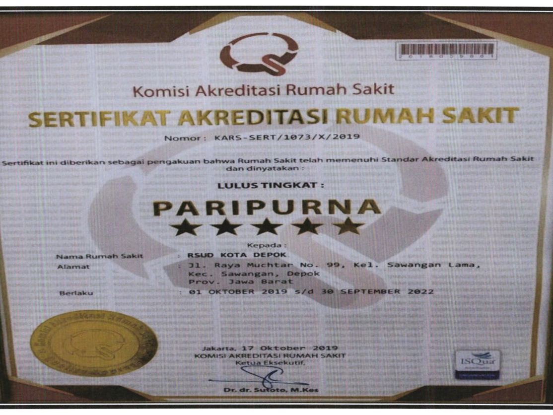 Sertifikat Akreditasi Paripurna